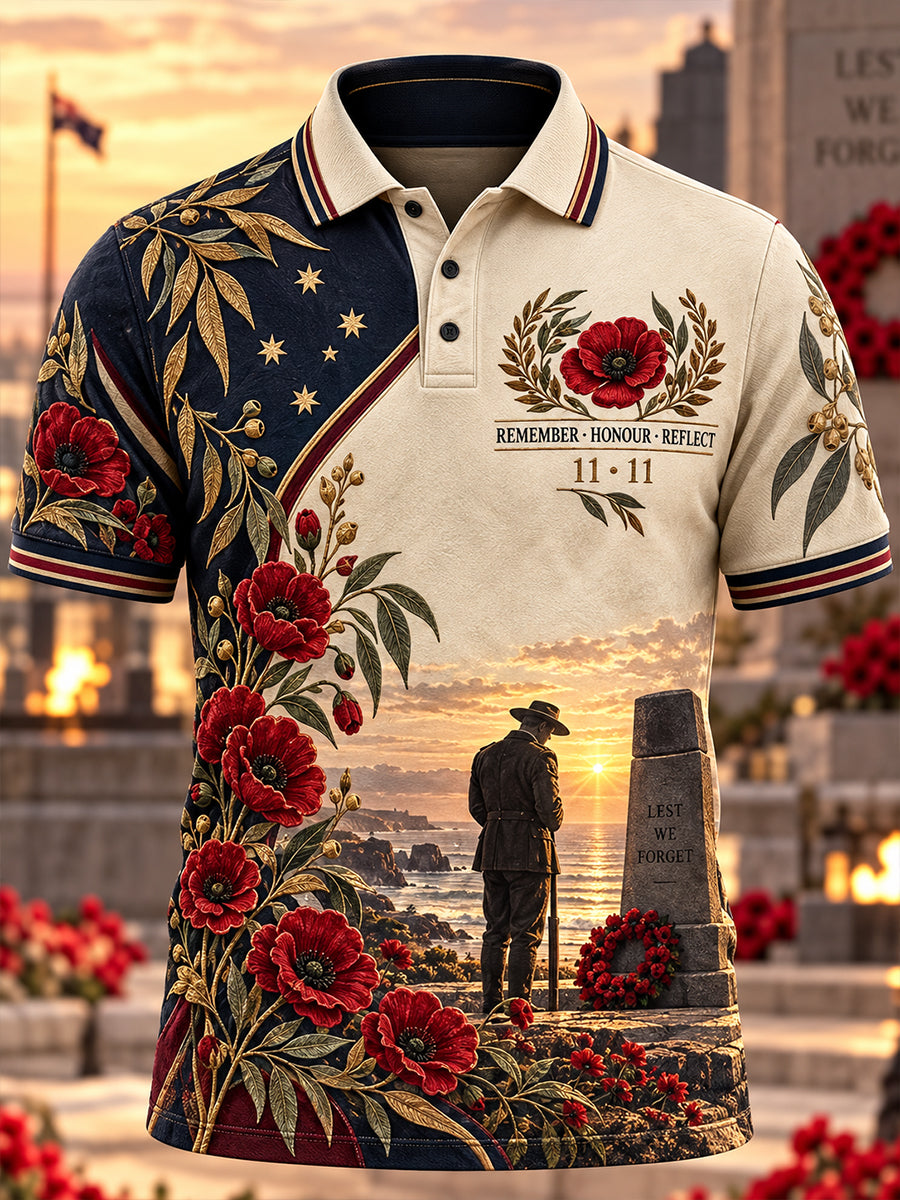 Men's Australian Veterans Remembrance Day Short Sleeves Shirt