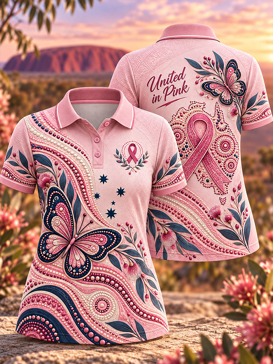 Women's Australia Breast Cancer Awareness Polo T-Shirt