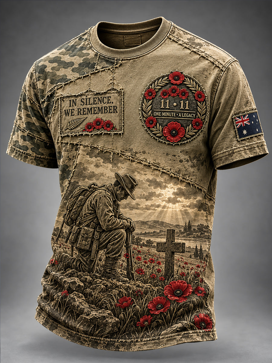 Men's Australian Veterans Remembrance Day Short Sleeves T-Shirt