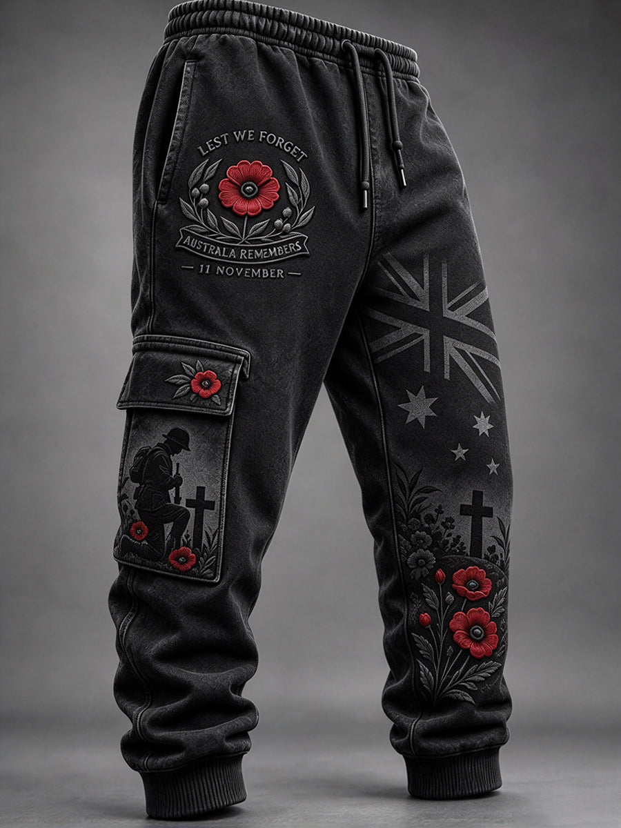 Men's Remembrance Day in Australia Print Casual Sweatpants Trousers