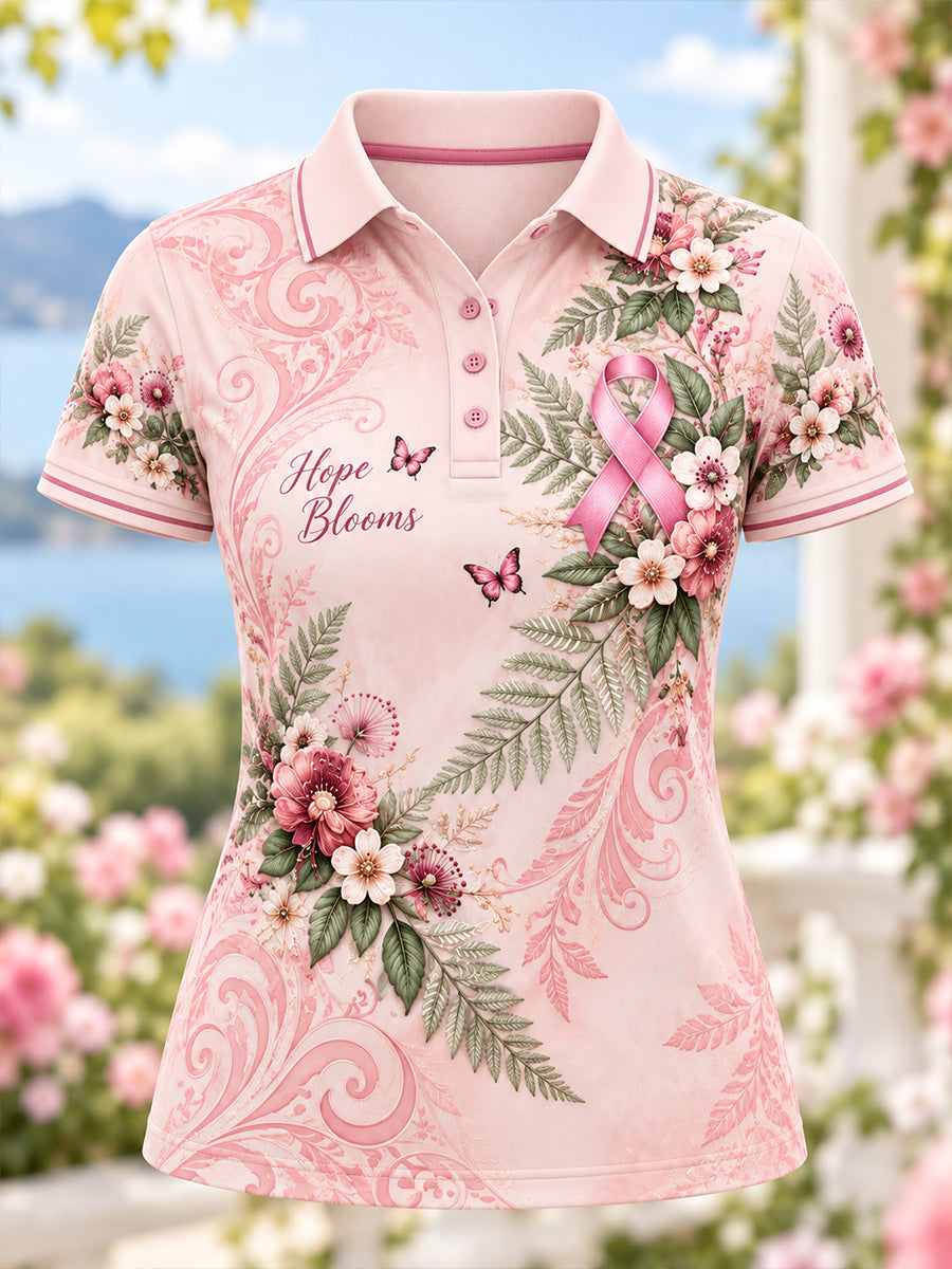 Women's New Zealand Breast Cancer Awareness Polo T-Shirt