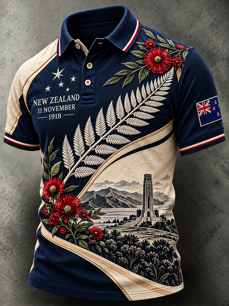 Men's New Zealand Veterans Remembrance Day Short Sleeve Shirt