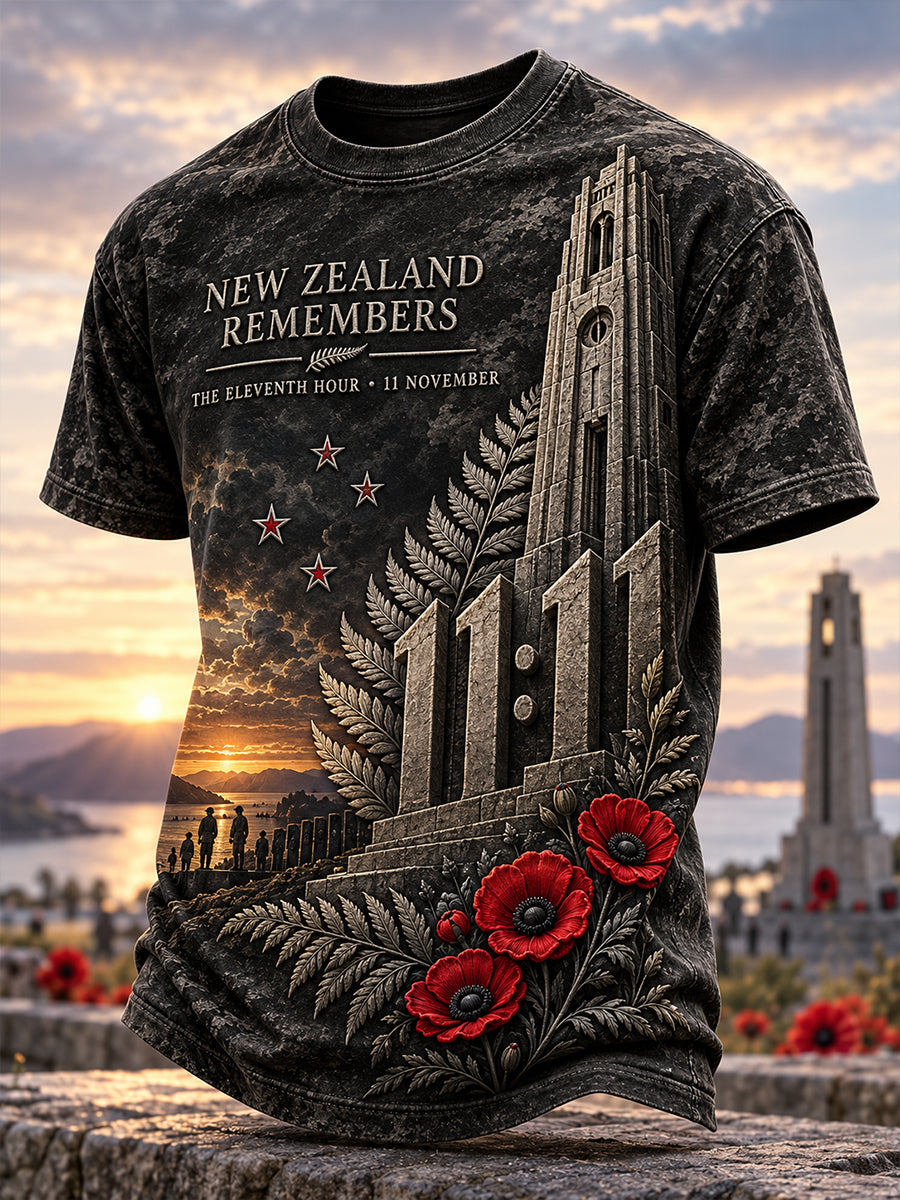 Men's New Zealand Veterans Remembrance Day Short Sleeves T-Shirt
