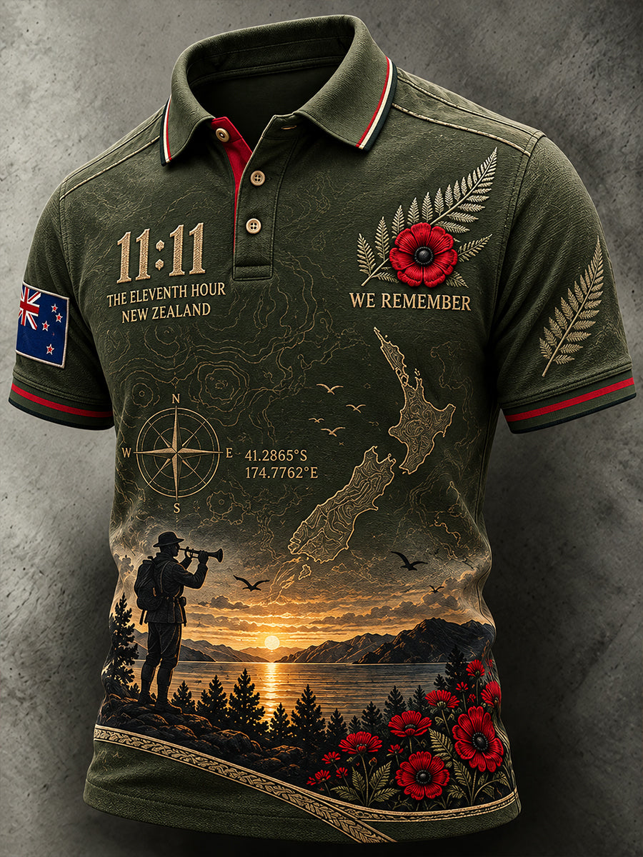 Men's New Zealand Veterans Remembrance Day Short Sleeve Shirt