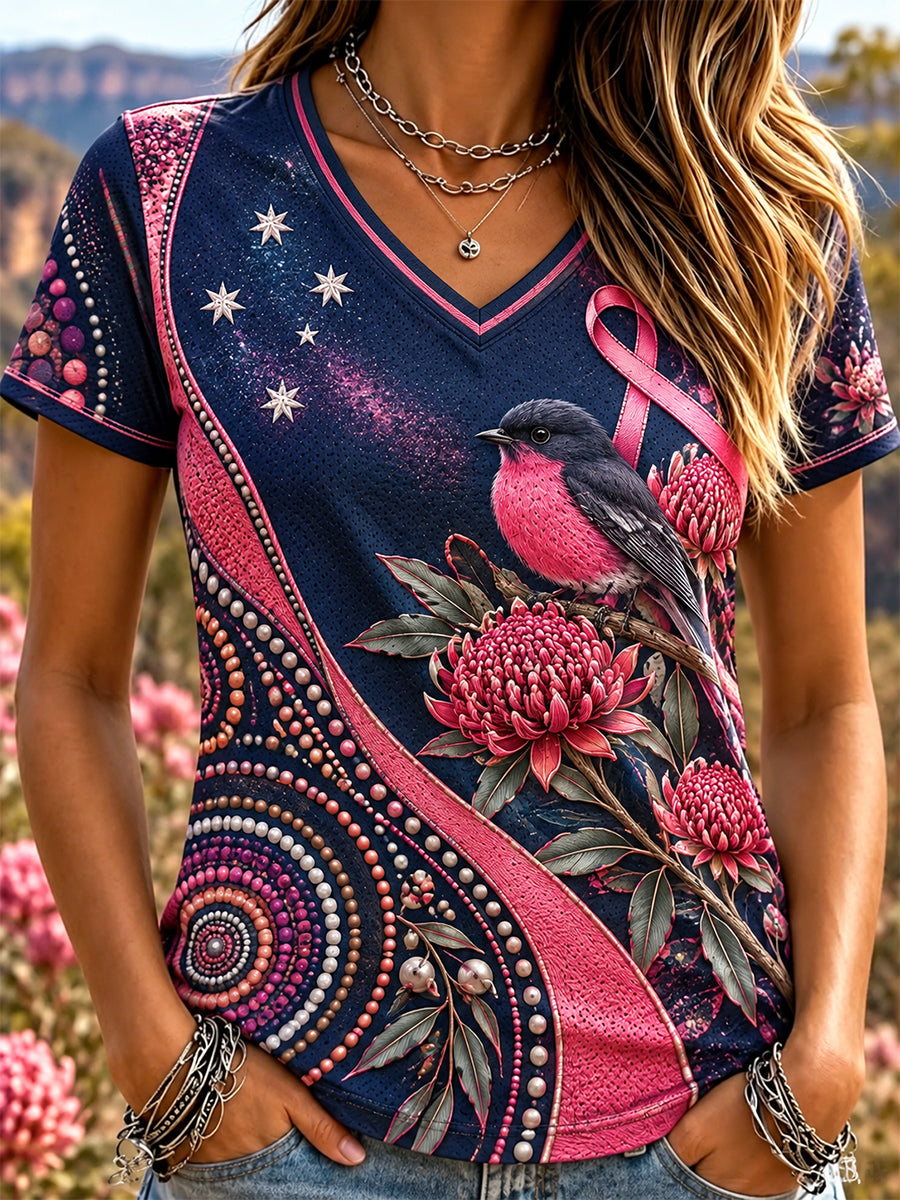 Women's Australian Breast Cancer Awareness Short-sleeved T-shirt