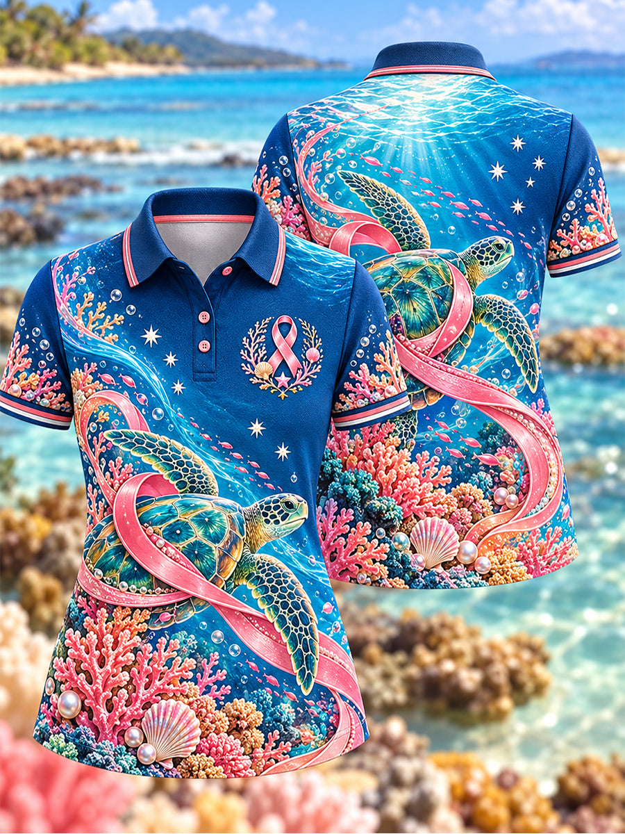 Women's Australian Breast Cancer Awareness Polo T-Shirt