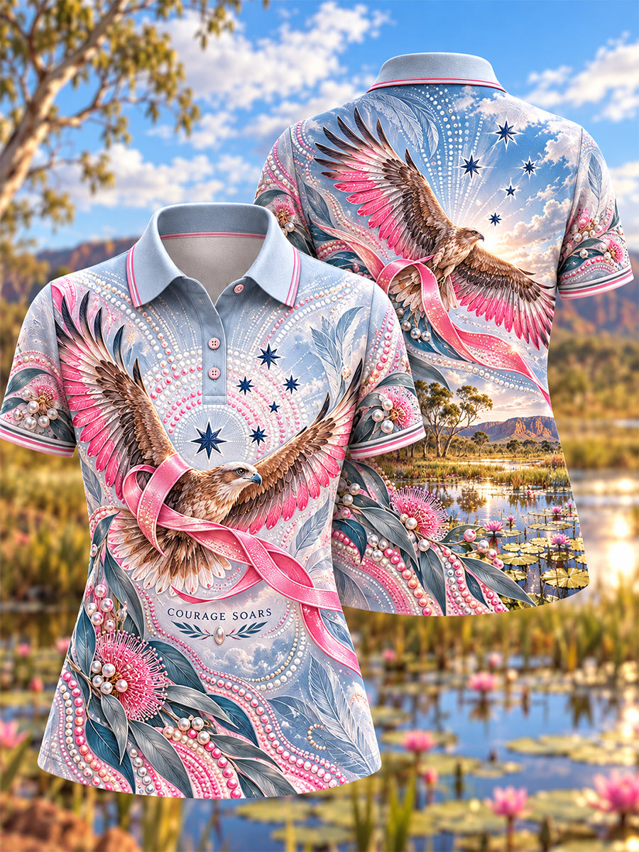 Women's Australian Breast Cancer Awareness Polo T-Shirt