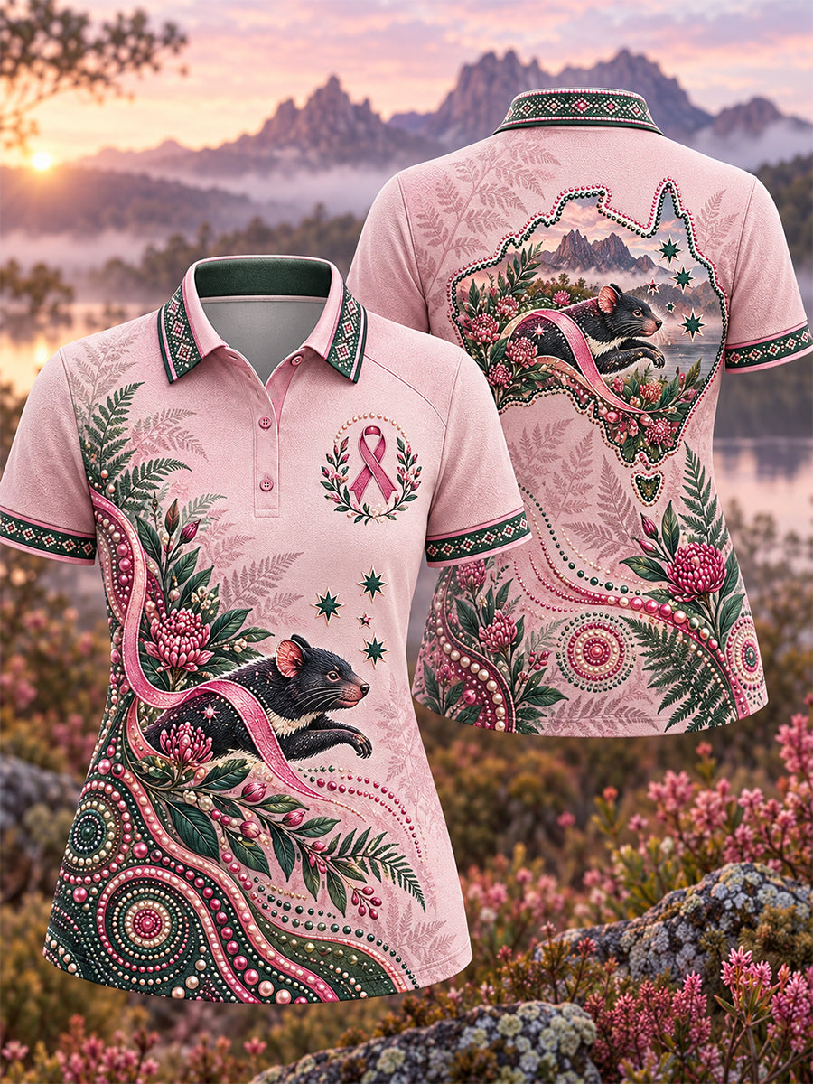 Women's Australian Breast Cancer Awareness Polo T-Shirt