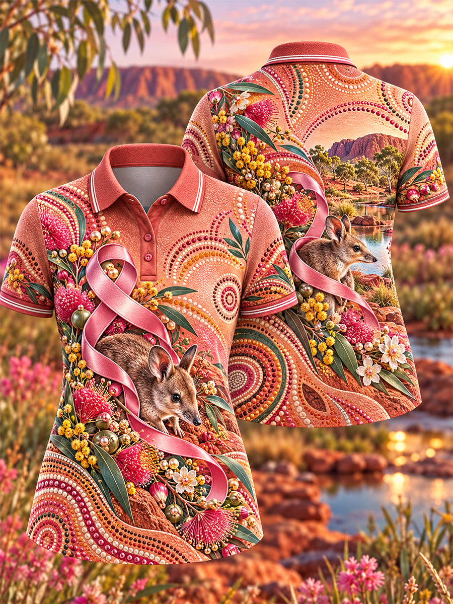 Women's Australian Breast Cancer Awareness Polo T-Shirt