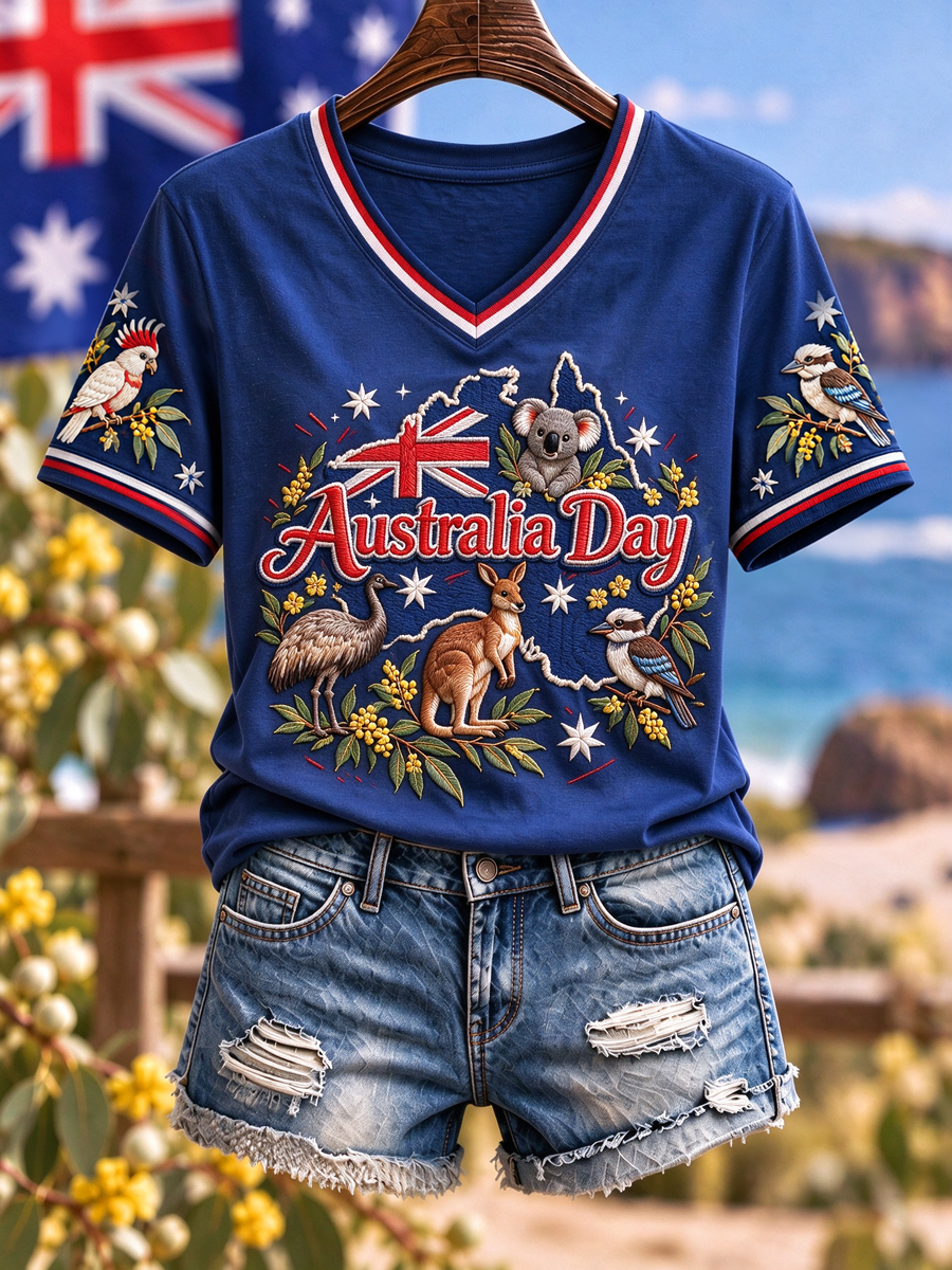 Women's Australia Day Printed short-sleeved T-shirt
