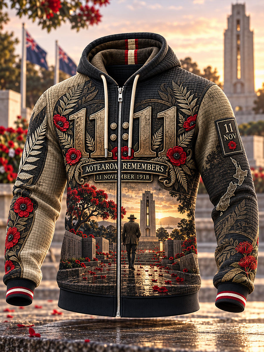 Men's New Zealand Veterans Remembrance Day Hooded Jacket