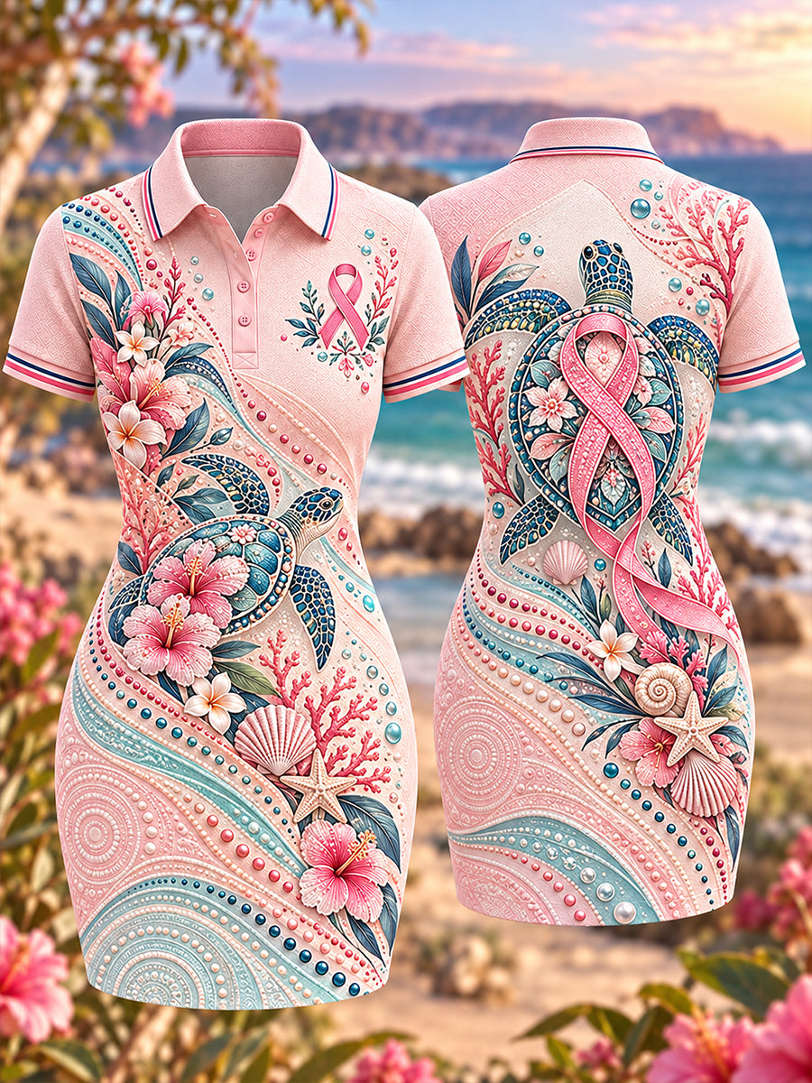 Women's Breast Cancer Awareness And Prevention In Australia Polo Dress