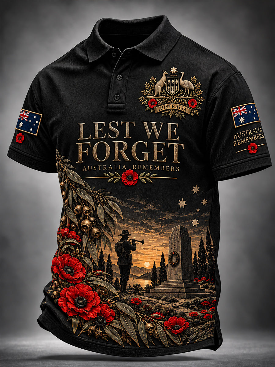 Men's Australia Veterans Remembrance Day Short Sleeve Shirt