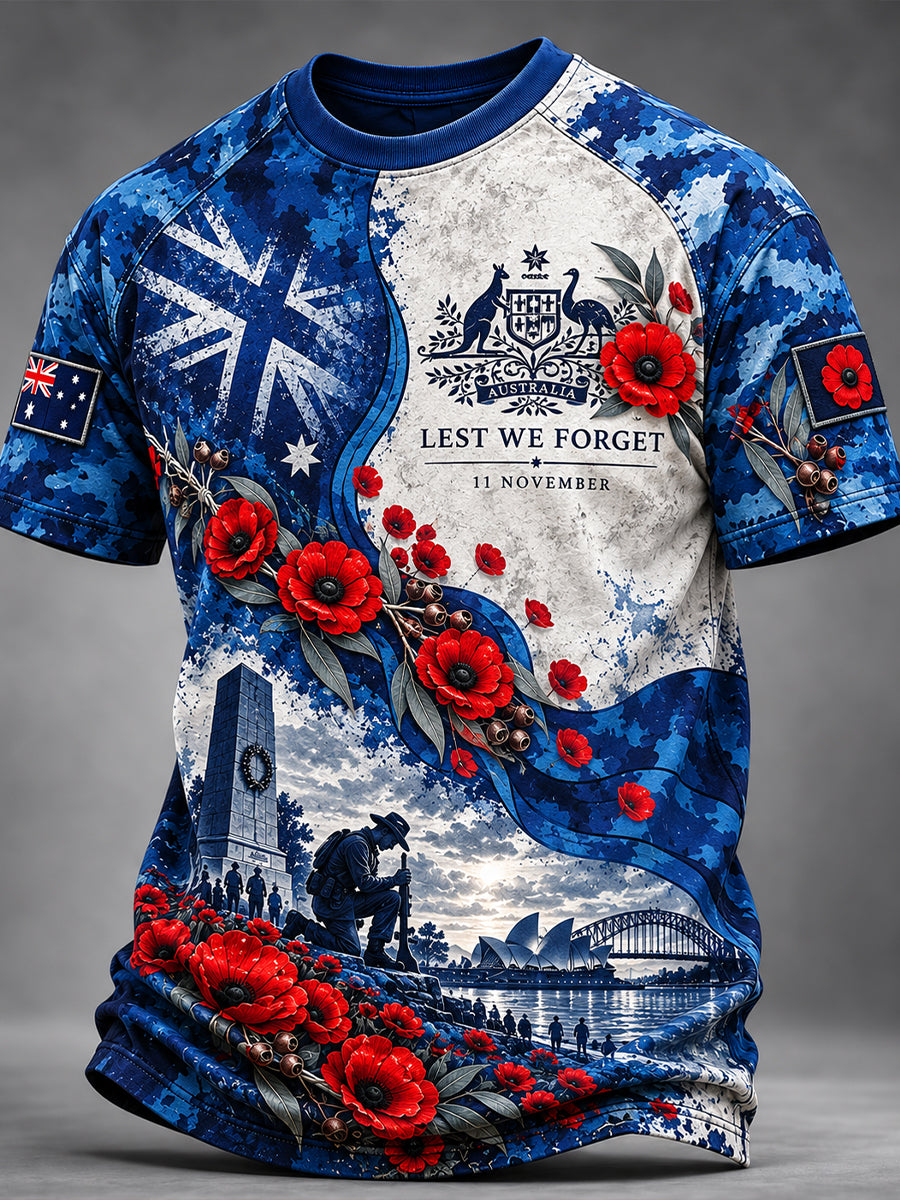 Men's Australia Veterans Remembrance Day Short Sleeve T-Shirt