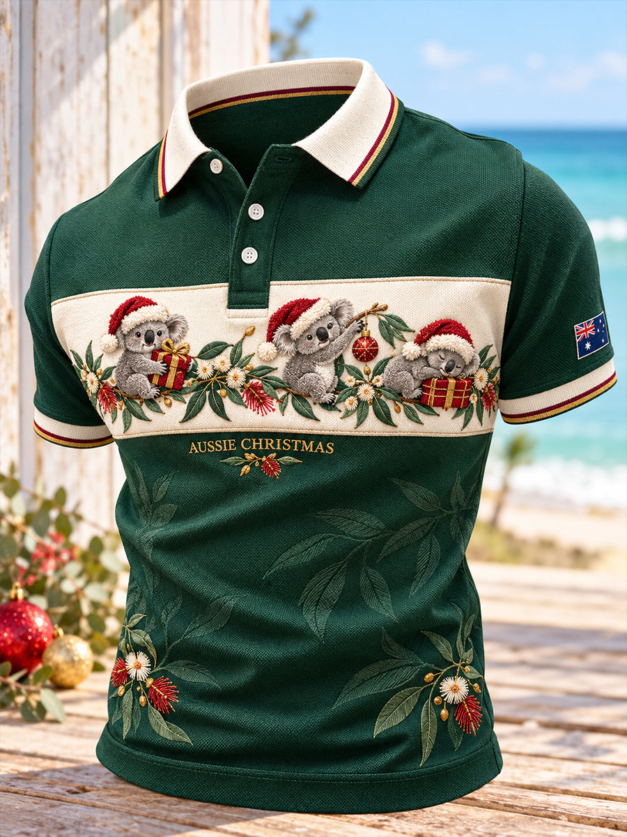 Men's AU Merry Aussie Christmas Printed Casual Tops