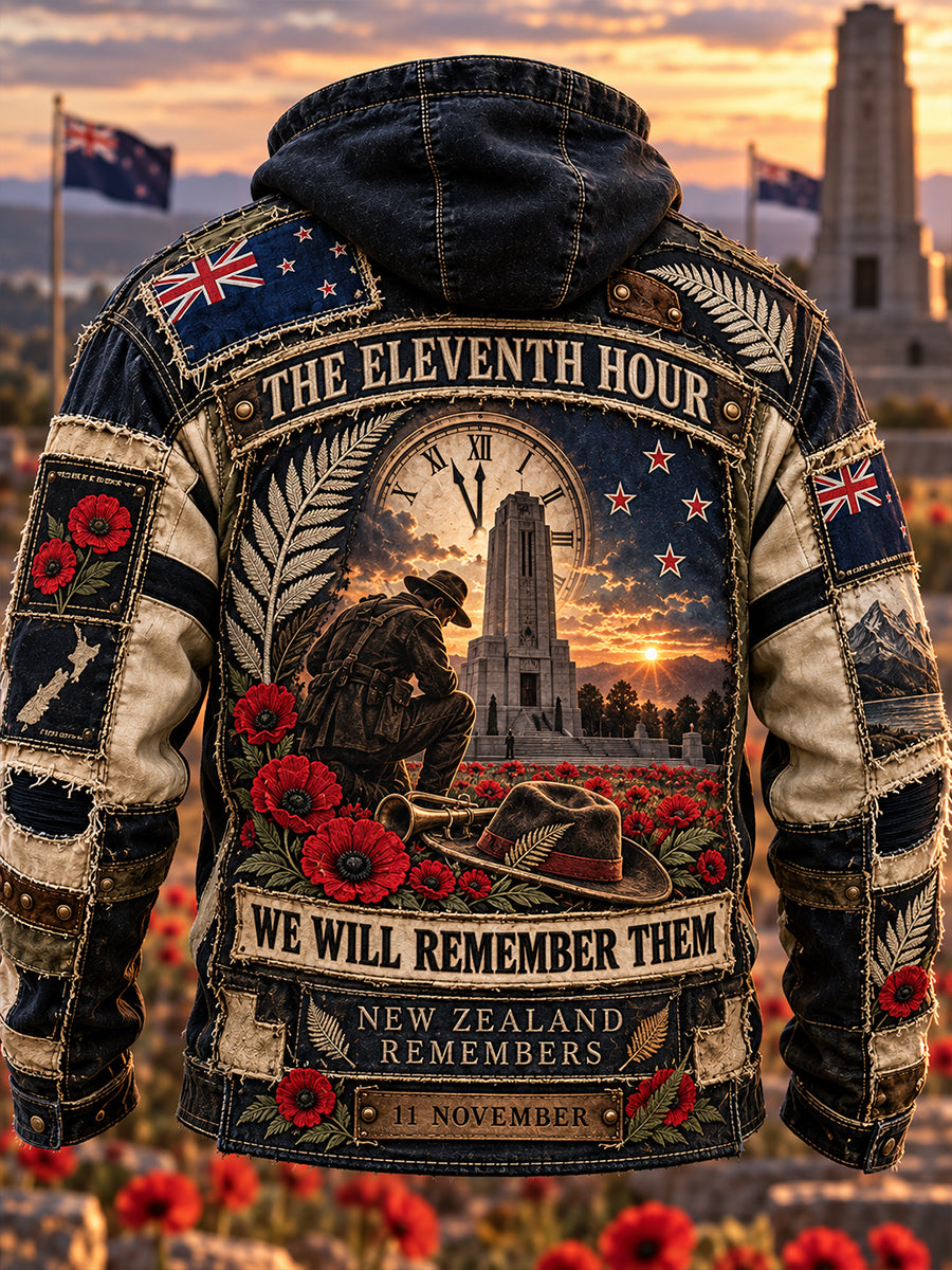 Men's New Zealand Veterans – Remembrance Day Oversized Drop-Shoulder Hoodie with Pockets