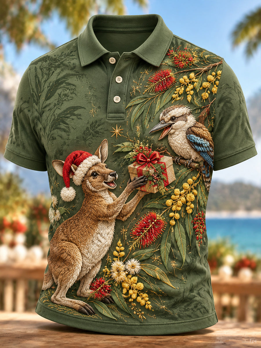 Men's Christmas In Australia Short Sleeve Shirt