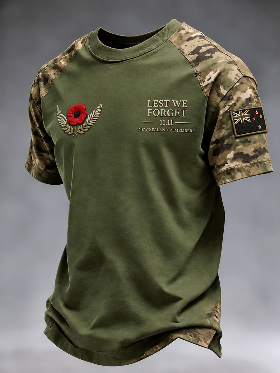 Men's Remembrance Day For New Zealand Veterans Short Sleeve T-Shirt