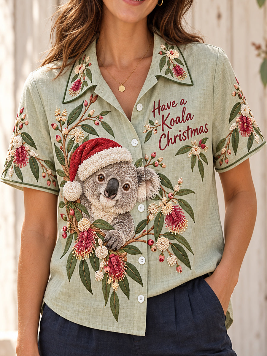 Women's AU Christmas Merry Down Under Printed Shirt