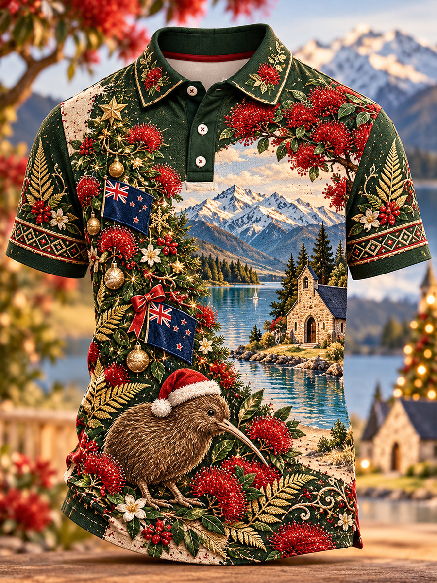 Men's Christmas In New Zealand Short Sleeves Shirt