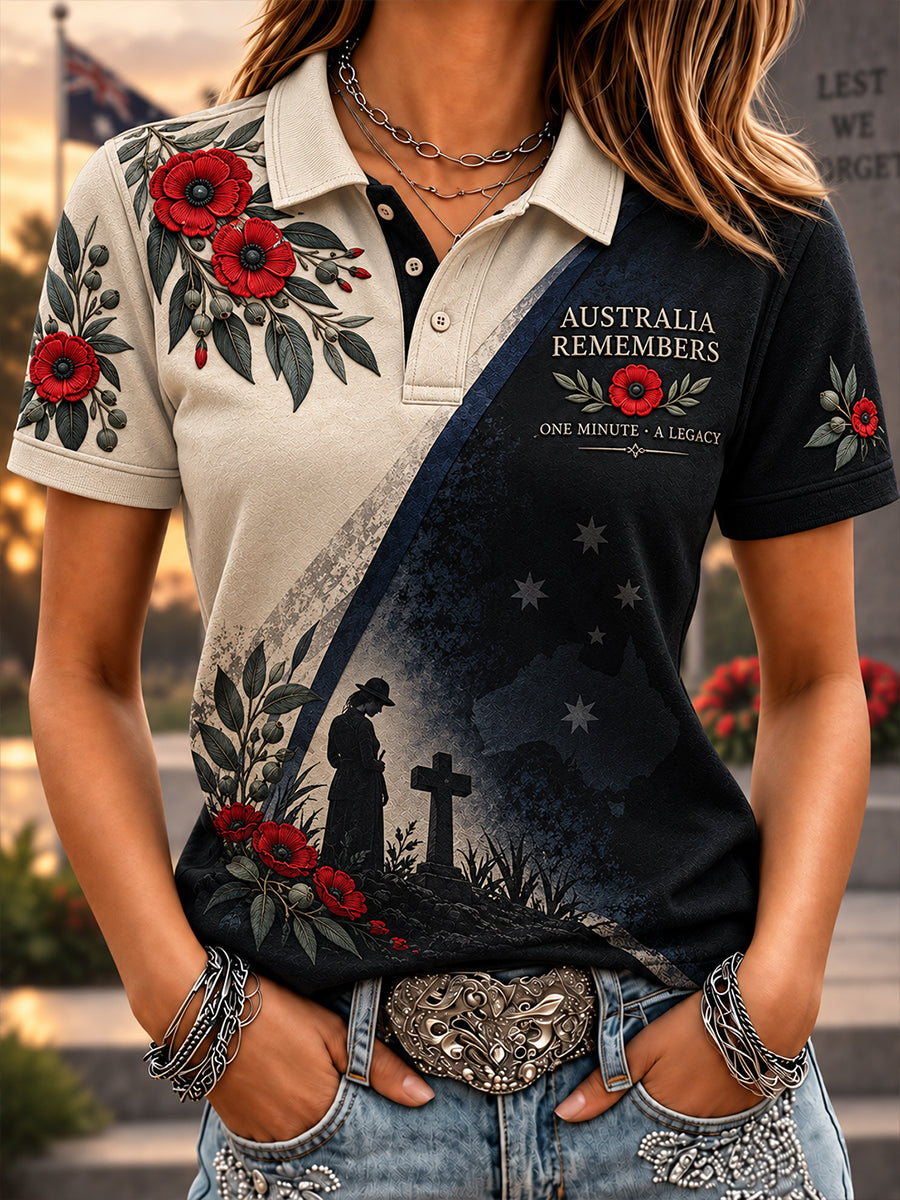 Women's Australian Veterans Remembrance Day Polo T-Shirt