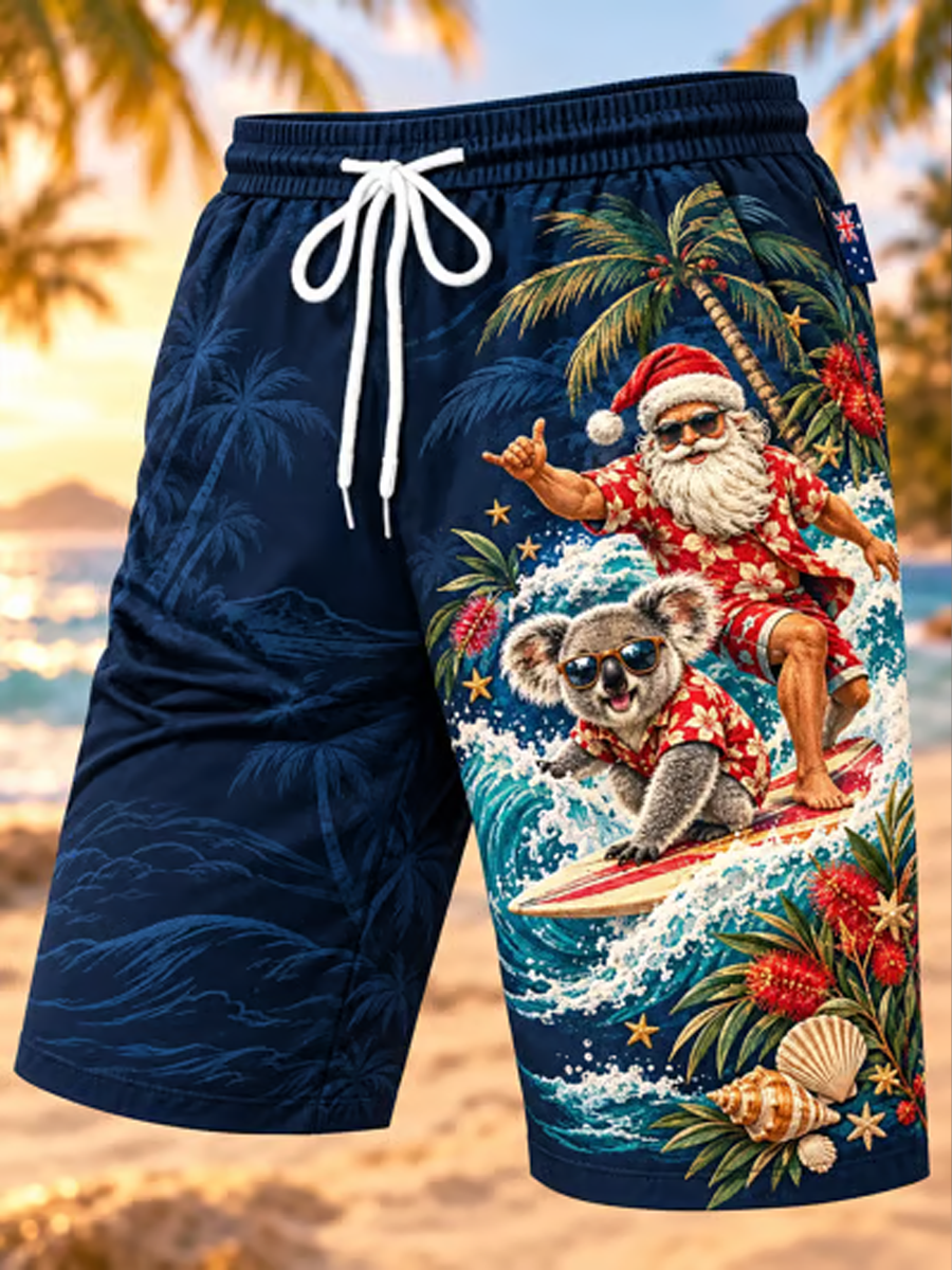 men's Australian Christmas printed shorts
