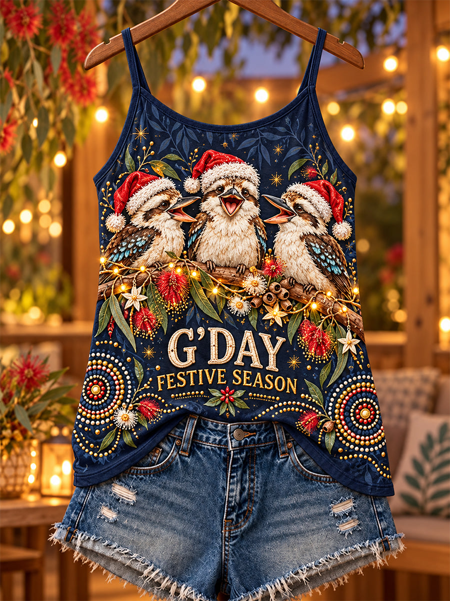 Women's Retro Australian Christmas Vest