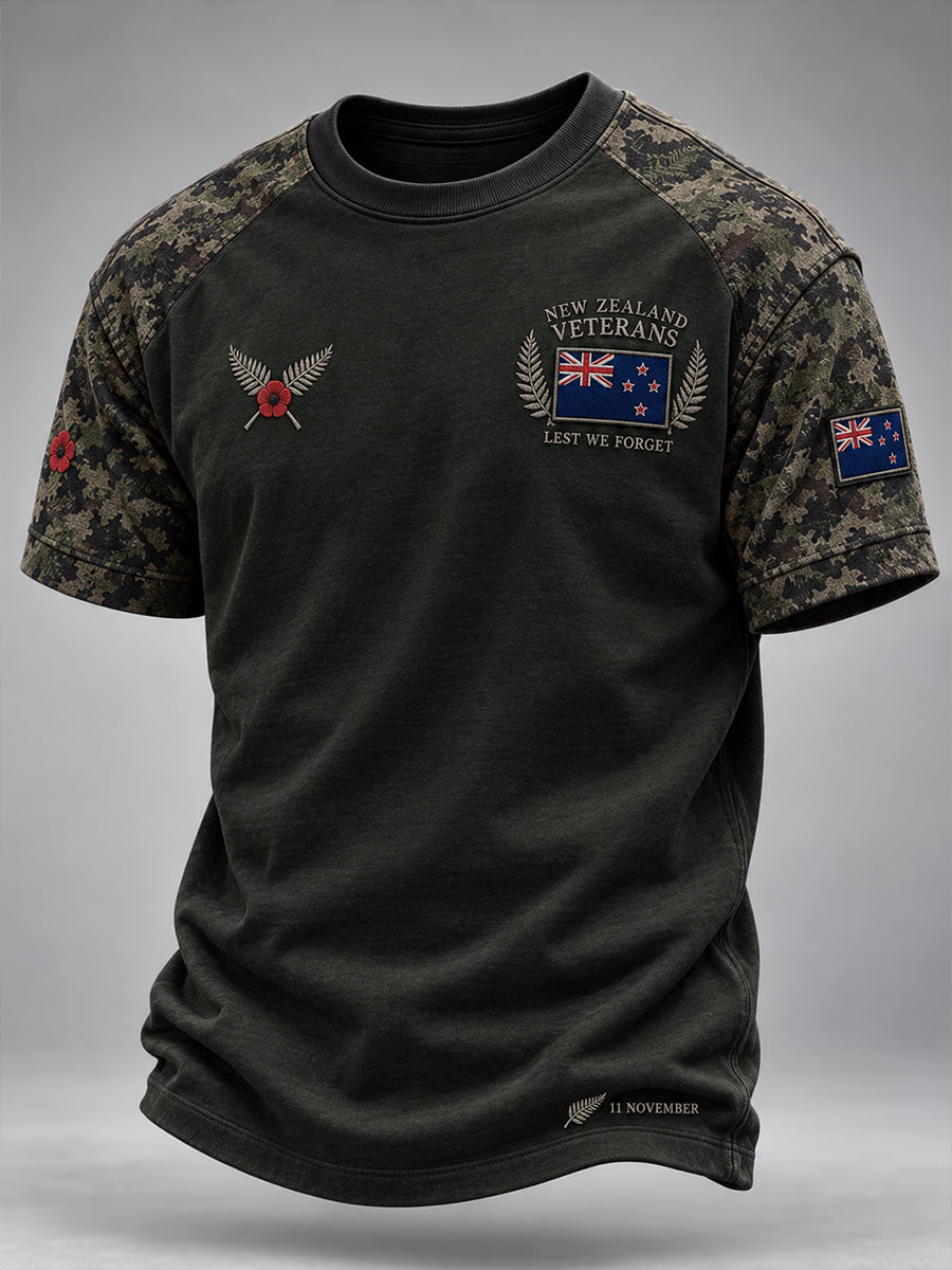 Men's New Zealand Veterans Remembrance Day Short Sleeve T-Shirt