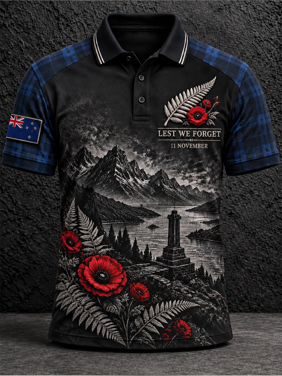 Men's New Zealand Veterans Remembrance Day Short Sleeve Shirt