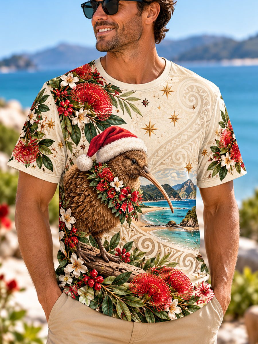 Men's New Zealand Christmas Short Sleeves T-Shirt