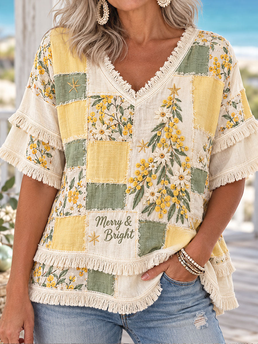 Women's AU Christmas Down Under Art Printed Tops