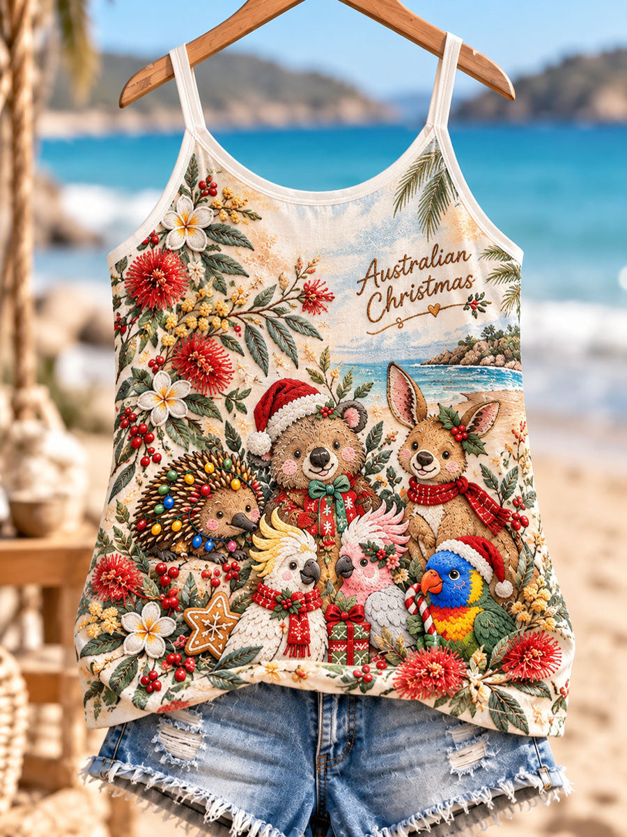 Women's Christmas in Australia Printed Gothic pattern printed casual vest