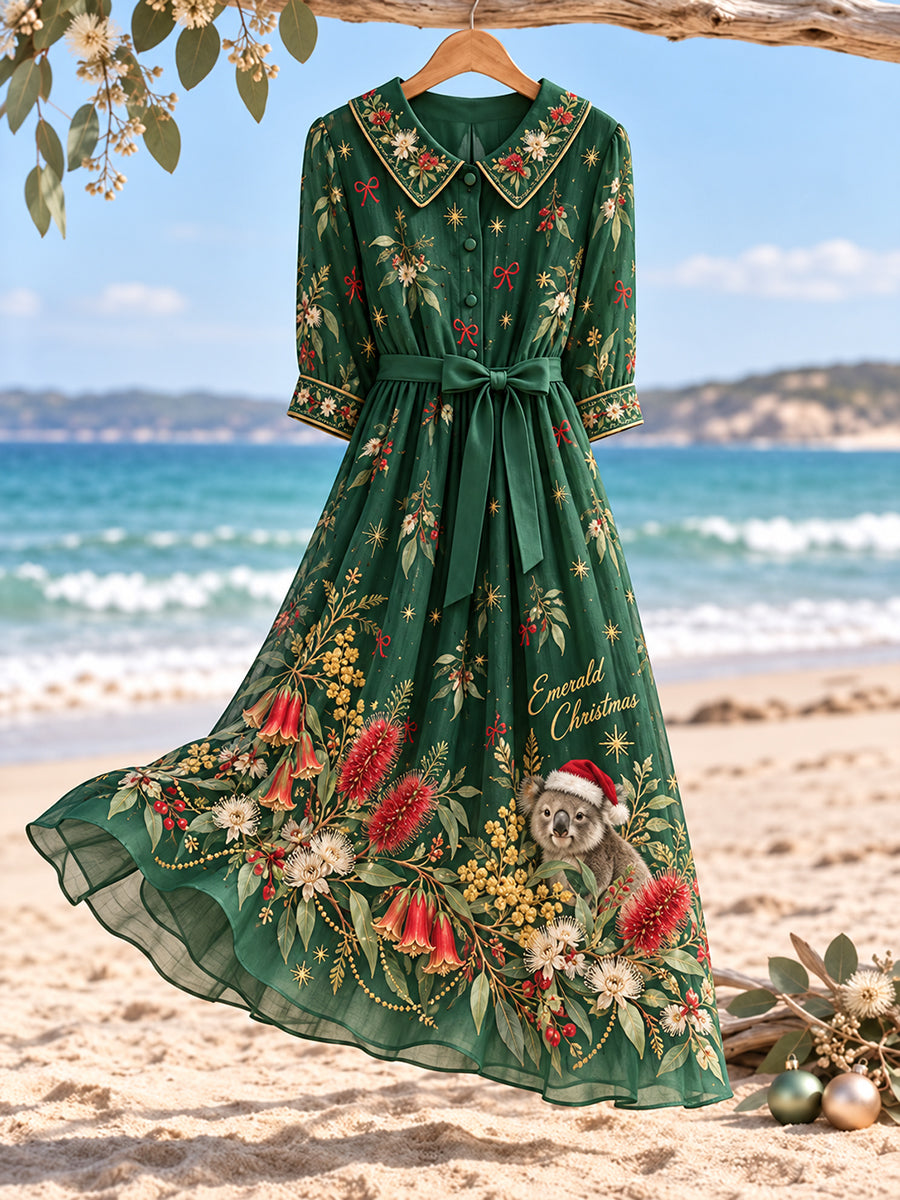 Women's Christmas In Australia Printed Dress