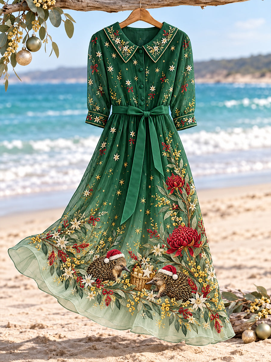 Women's Christmas In Australia Printed Dress