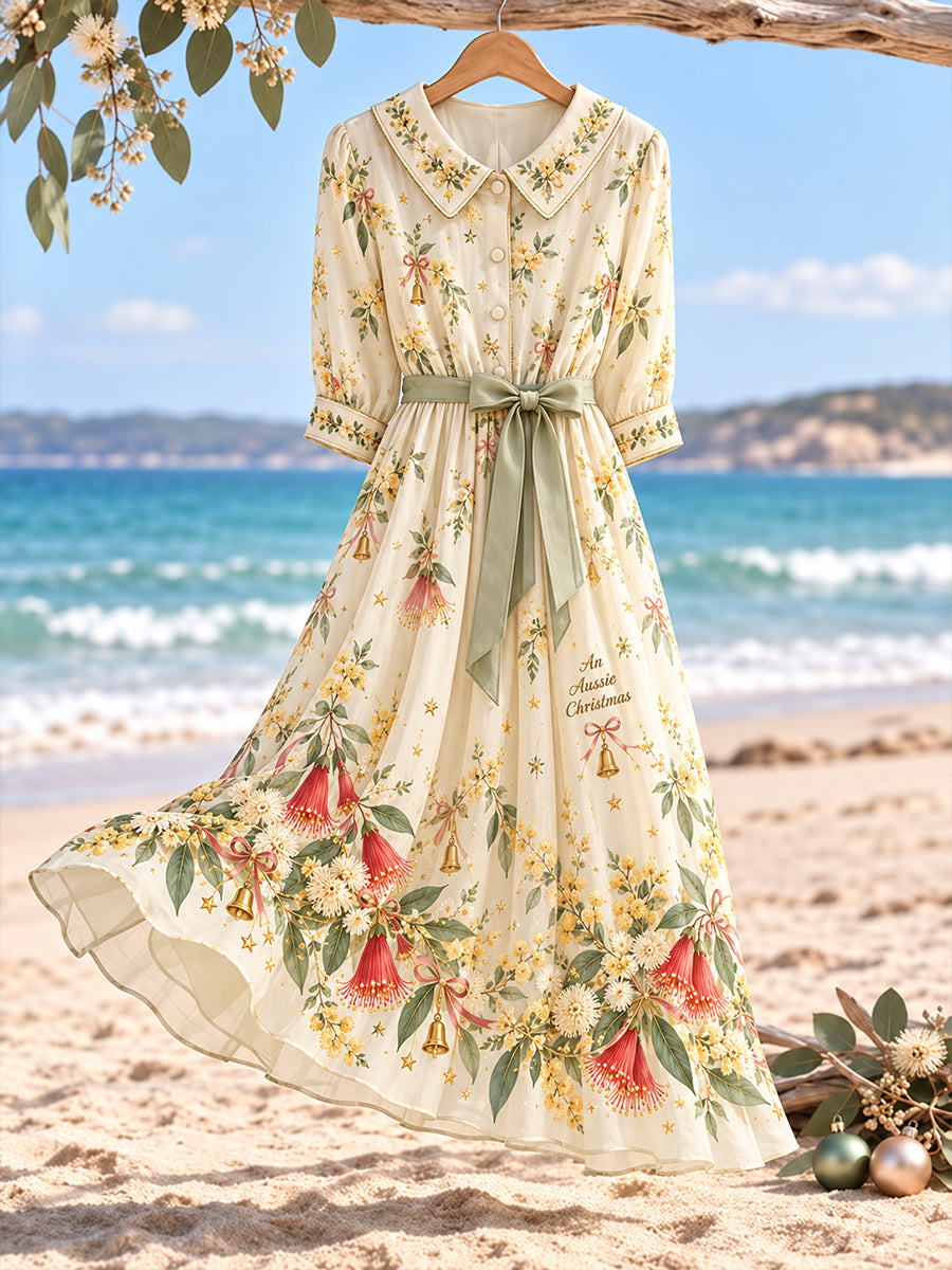Women's Christmas In Australia Printed Dress