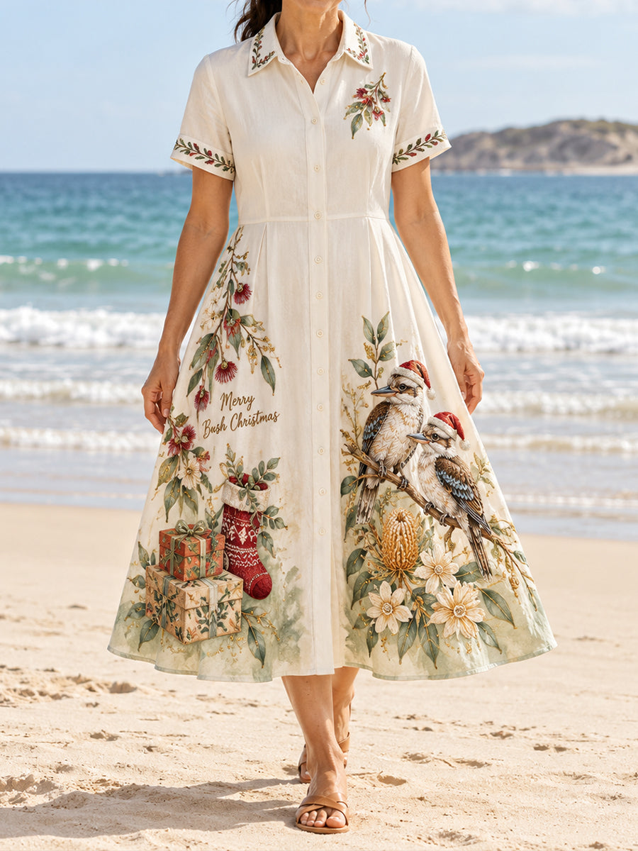 Women's Christmas Art Printed Dress