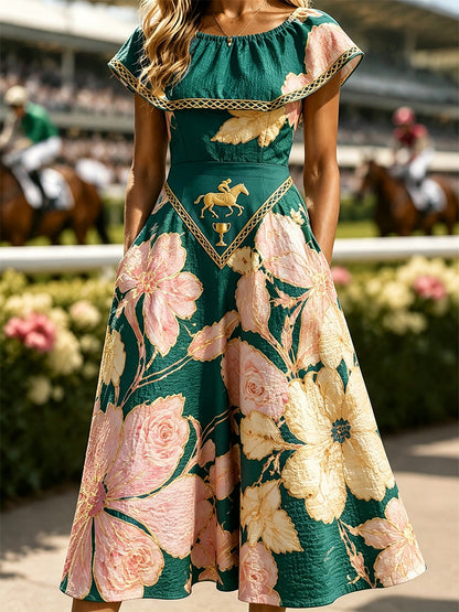 Women's Vintage Melbourne Cup Australian Horse Racing Dress