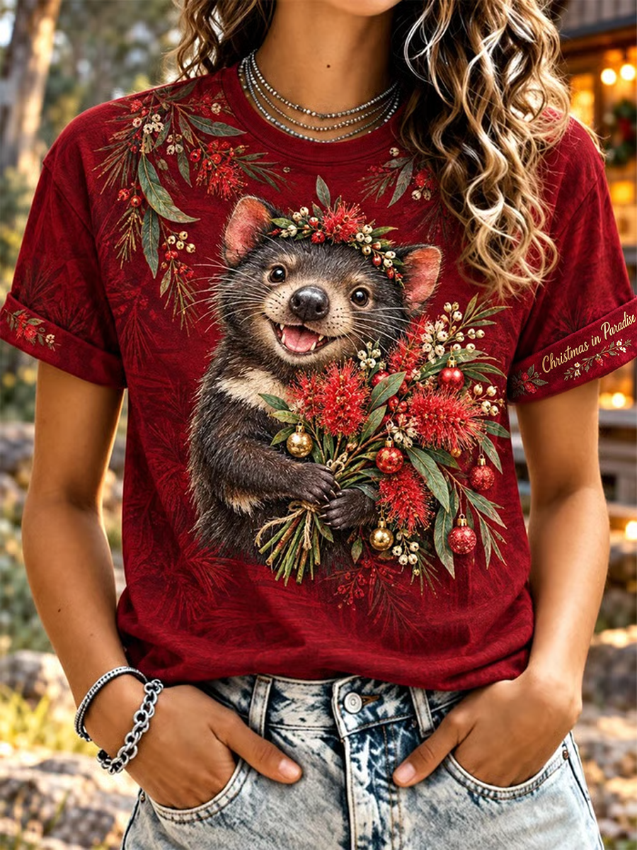 Women's Christmas in Australia Printed short-sleeved T-shirt
