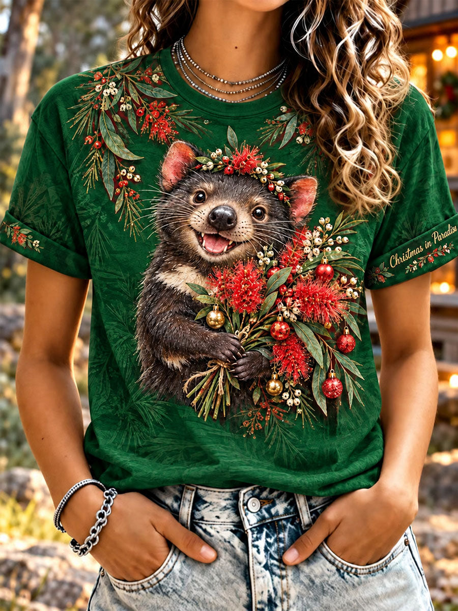 Women's Christmas in Australia Printed short-sleeved T-shirt