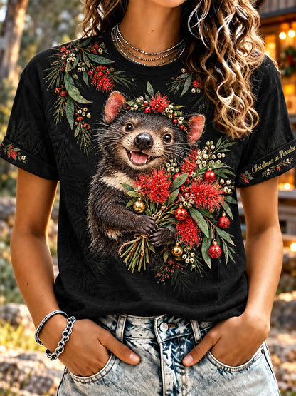 Women's Christmas in Australia Printed short-sleeved T-shirt