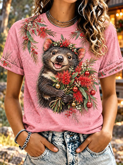 Women's Christmas in Australia Printed short-sleeved T-shirt