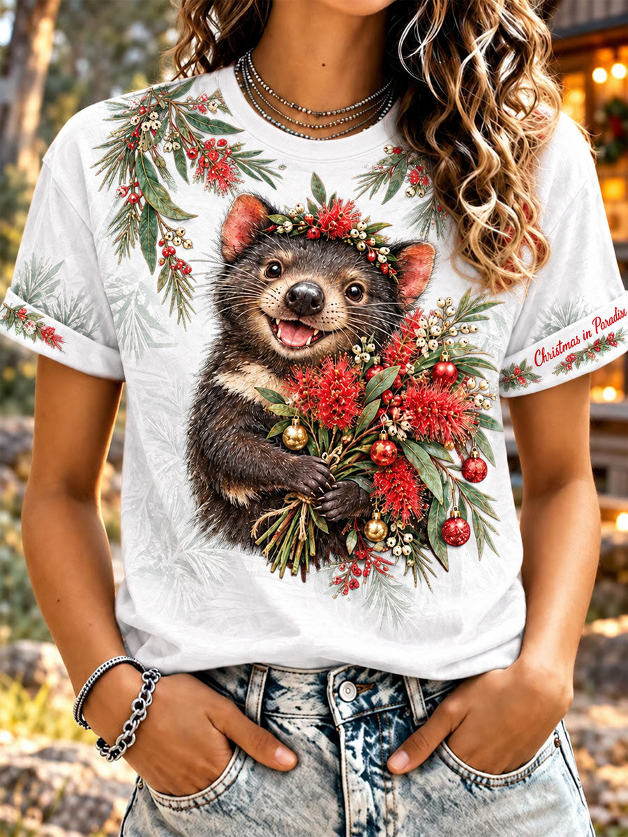 Women's Christmas in Australia Printed short-sleeved T-shirt