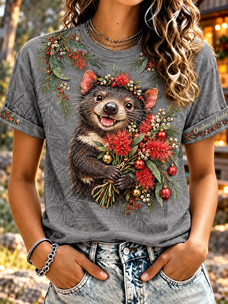 Women's Christmas in Australia Printed short-sleeved T-shirt