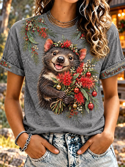 Women's Christmas in Australia Printed short-sleeved T-shirt