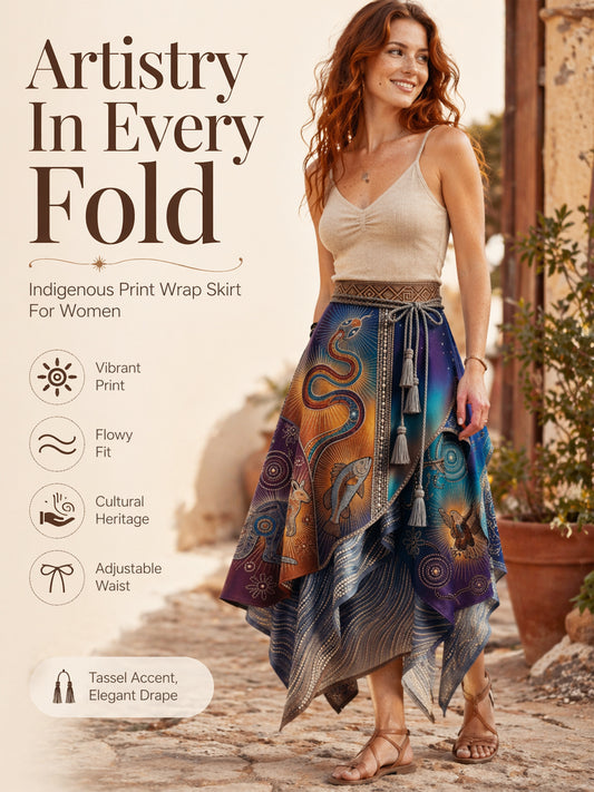 Women's Australia Naidoc Week Art Printed Irregular Skirt