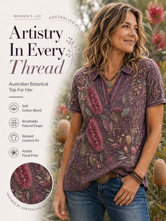 Women's Australian Plants Polo T-Shirt