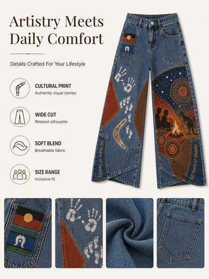 Women's  Naidoc Week Art Print Flared Trousers
