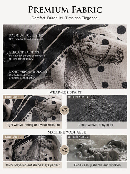 Women's Australian Horse Racing  Art Print V Neck Elegant Midi Dress