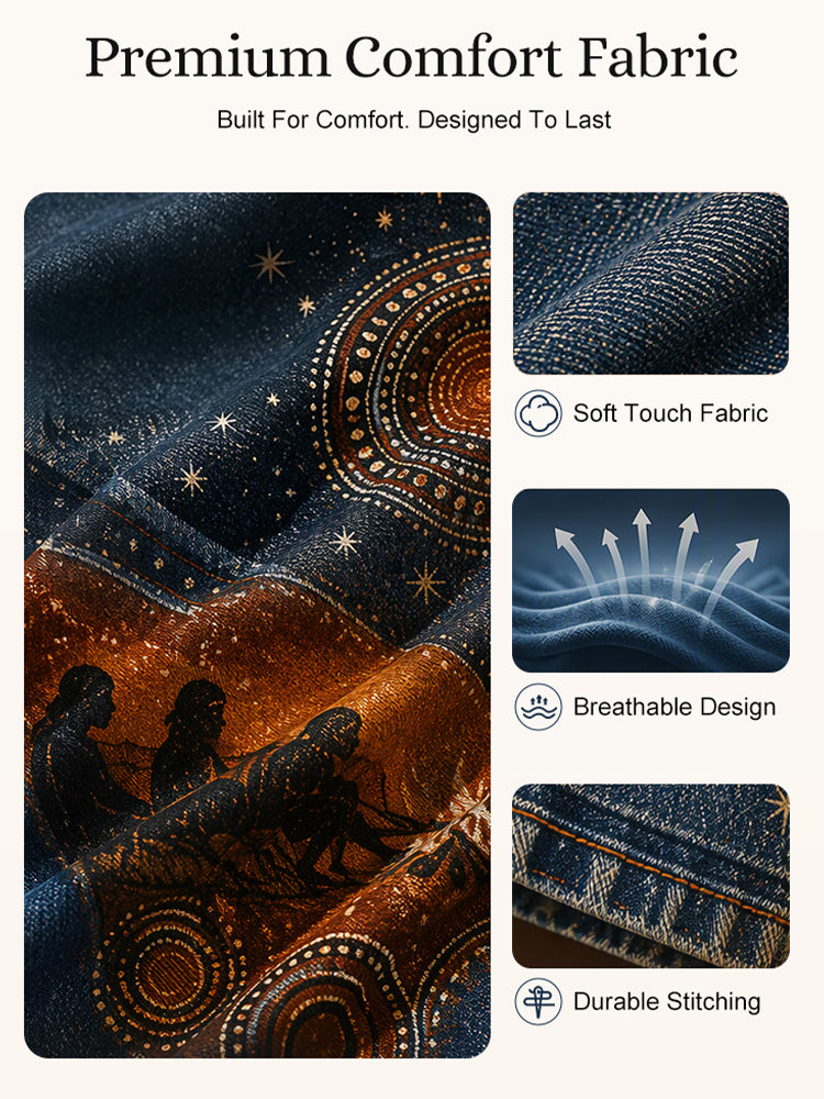Women's  Naidoc Week Art Print Flared Trousers