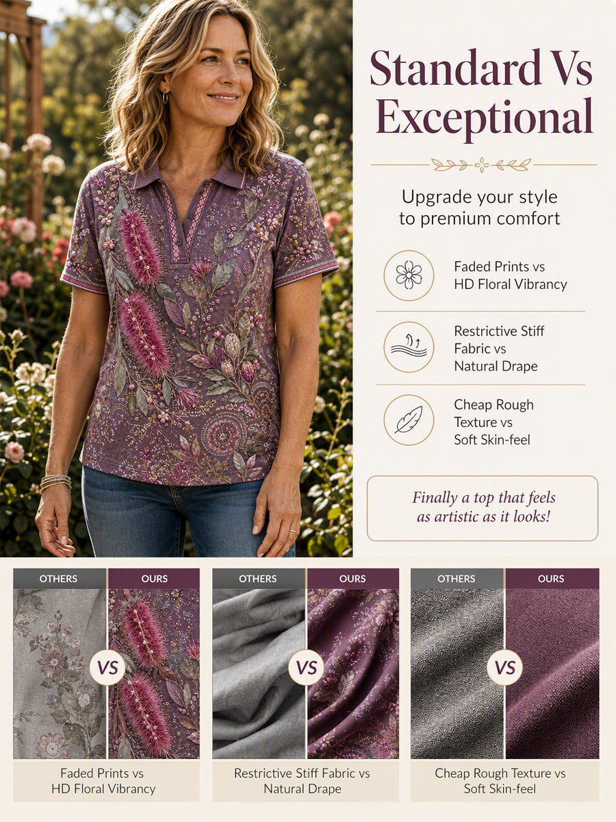 Women's Australian Plants Polo T-Shirt